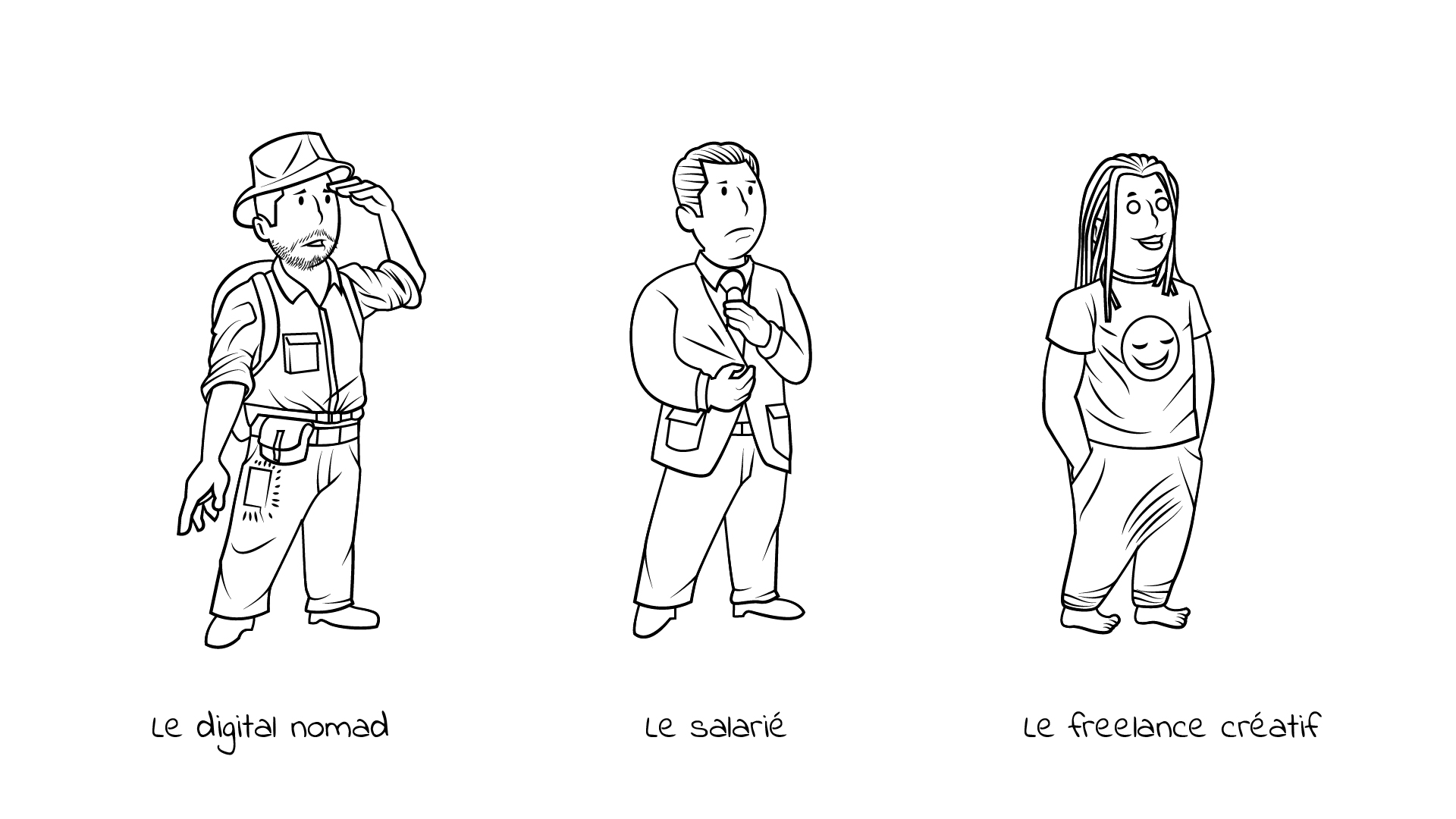 Character design, personnages masculin, Humour